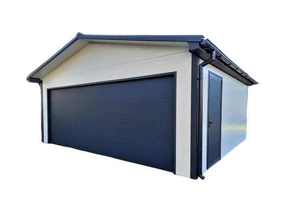 Garaż dwustanowiskowy dach dwuspadowy